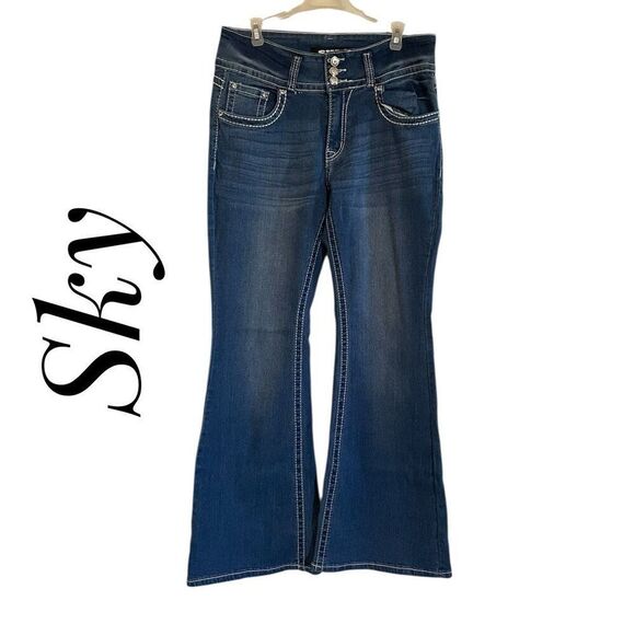 Miss Me Denim - Sky Size 11 to 12 Youth Embroidered Western Boot Cut Jeans